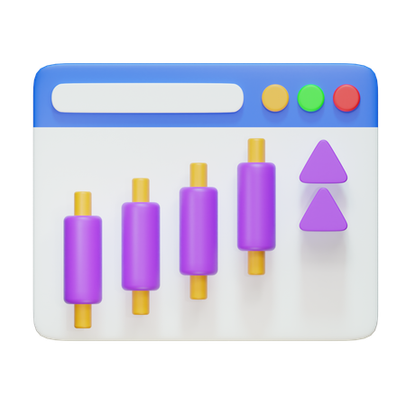 주식시장이 성장하다  3D Icon