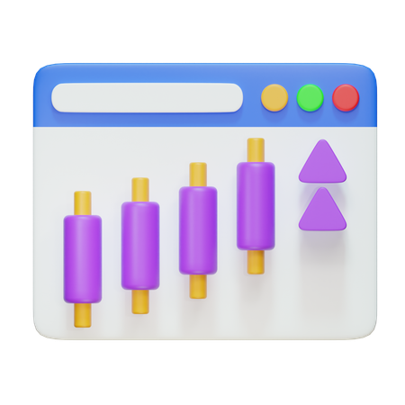 Stock Market Grow  3D Icon