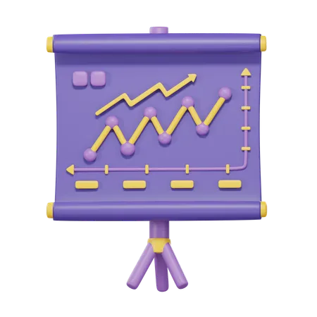 3 D Chart And Trend Graph Arrow Data Analyze Financial And Stock Market Concept 3D Icon
