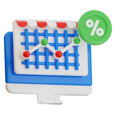 Stock Market Growth  3D Icon