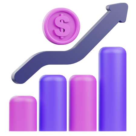 Stock Market Growth  3D Icon