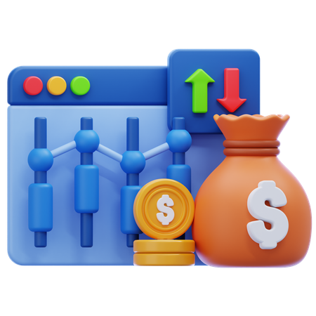 Stock Market Investment  3D Icon