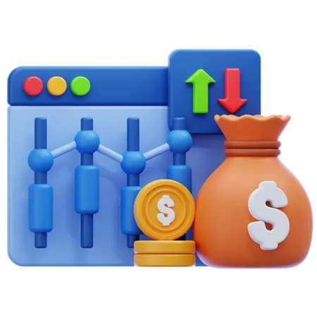 Stock Market Investment  3D Icon