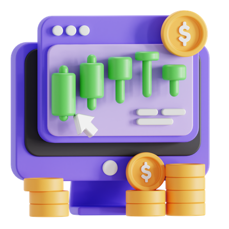 Stock market investment  3D Icon