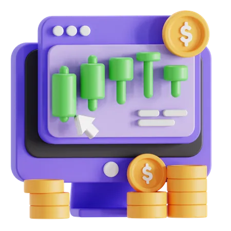 Stock market investment  3D Icon