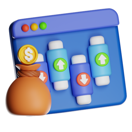 Stock Market Investment  3D Icon