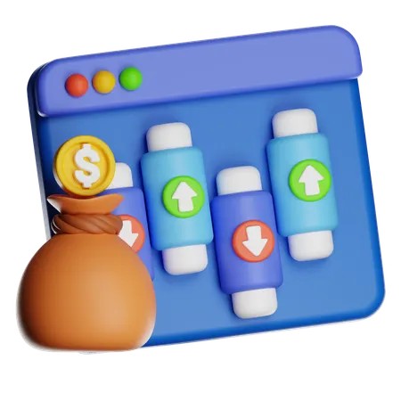 Stock Market Investment  3D Icon