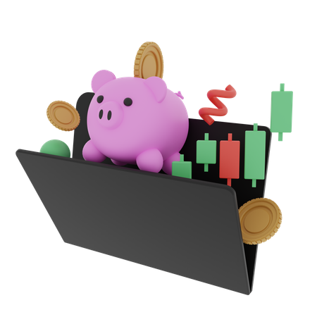 Stock Market Investment  3D Illustration