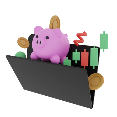Stock Market Investment 3D Illustration