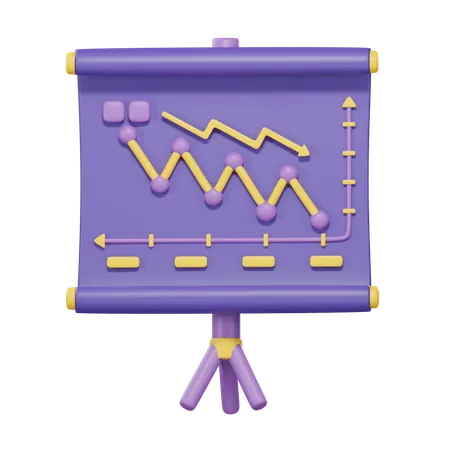 3 D Chart And Trend Graph Arrow Data Analyze Financial And Stock Market Concept 3D Icon