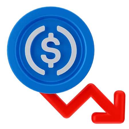 Stock market loss  3D Icon