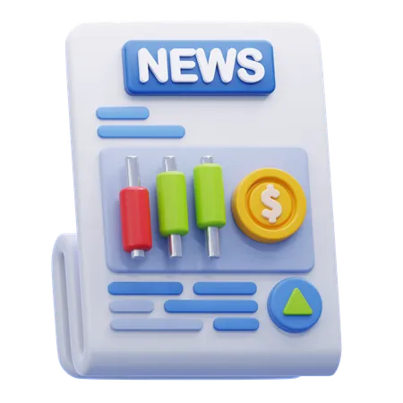 Stock Market News  3D Icon