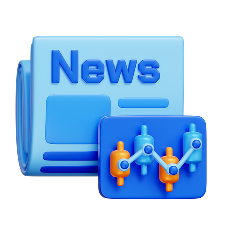 Stock Market News  3D Icon