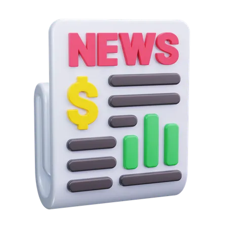 Stock Market News  3D Icon