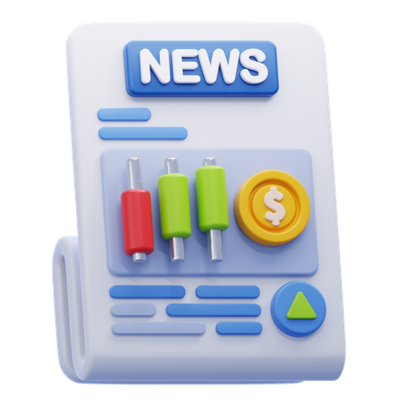 Stock Market News  3D Icon