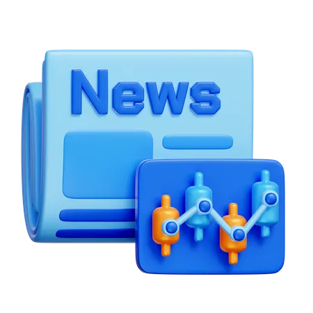 Stock Market News  3D Icon