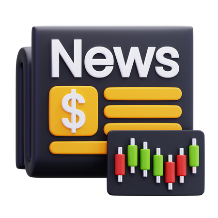 Stock Market News  3D Icon