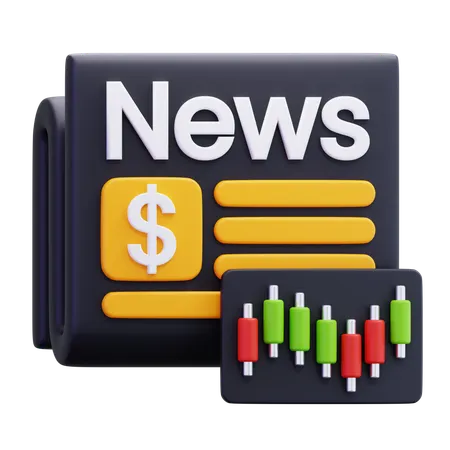 Stock Market News  3D Icon