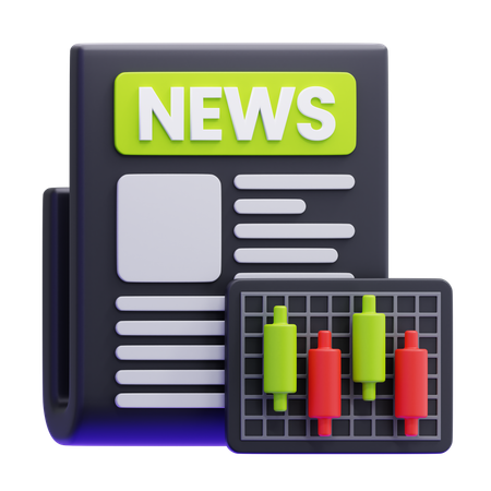 Stock Market News  3D Icon