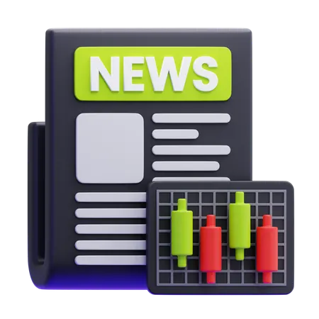 Stock Market News  3D Icon