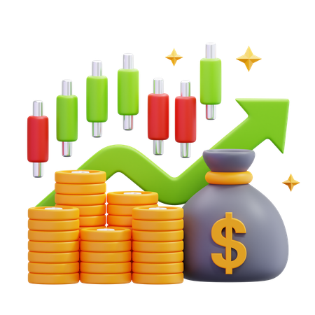 Stock Market Profit  3D Icon