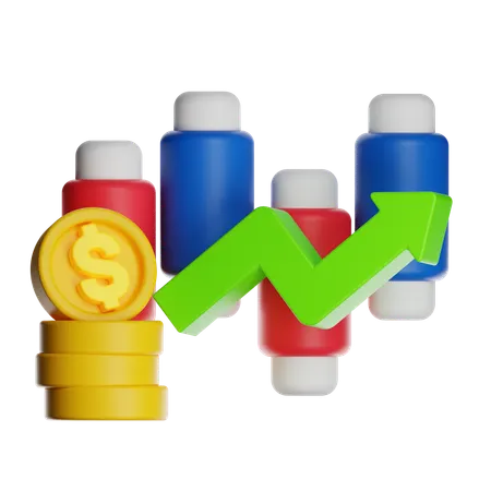 Stock Market Profit  3D Icon