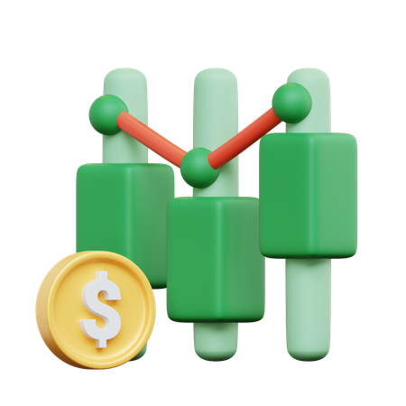 Stock Market Profit  3D Icon