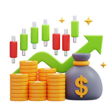 Stock Market Profit  3D Icon