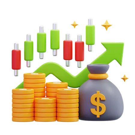 Stock Market Profit  3D Icon
