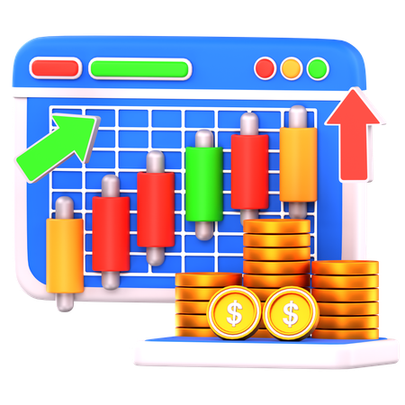 Stock Market Profit  3D Icon