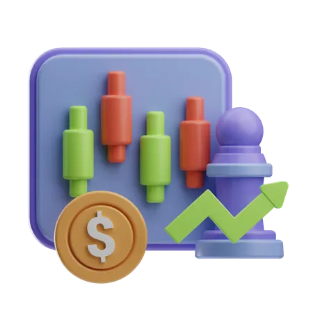 Stock Market Strategy  3D Icon