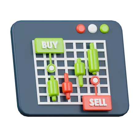 Stock Market Trading Interface 3 D Icon 3D Icon