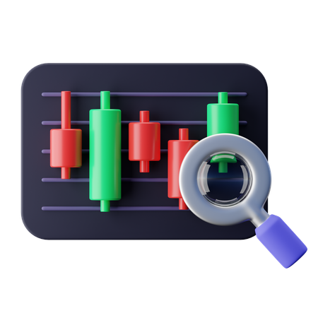 Stock Market Trend Research  3D Icon