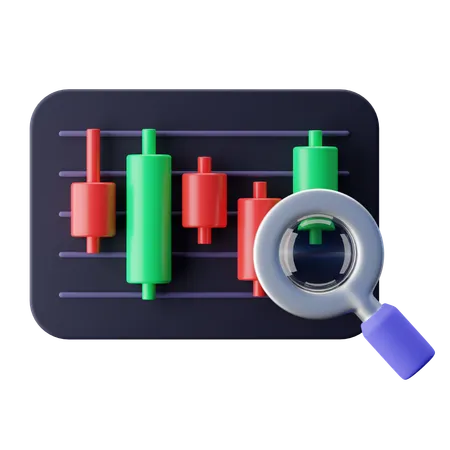 Stock Market Trend Research  3D Icon