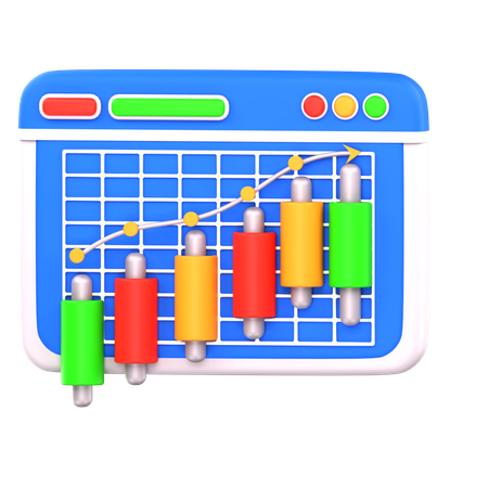Stock Market Up  3D Icon