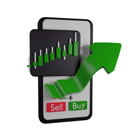 Market Uptrend 3 D Icon Contains PNG BLEND GLTF And OBJ Files 3D Illustration