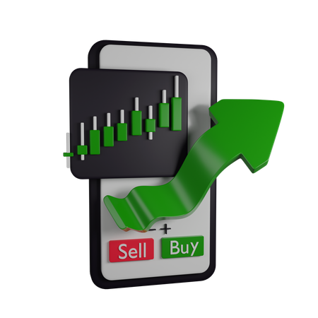 Stock market uptrend  3D Illustration