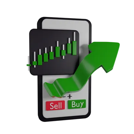 Stock market uptrend  3D Illustration