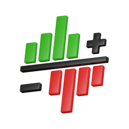 Stock price adjustment  3D Icon