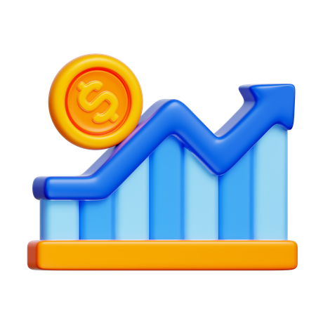 Stock price Down  3D Icon