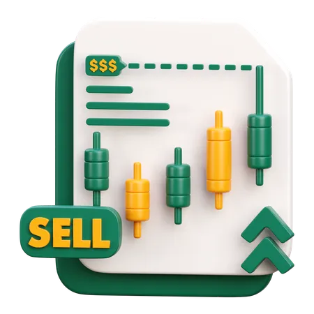 Stock Sell  3D Icon