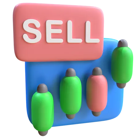 Stock Sell  3D Icon