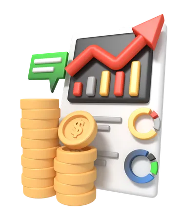 Financial Analyzing Stock Trading Concept 3D Icon