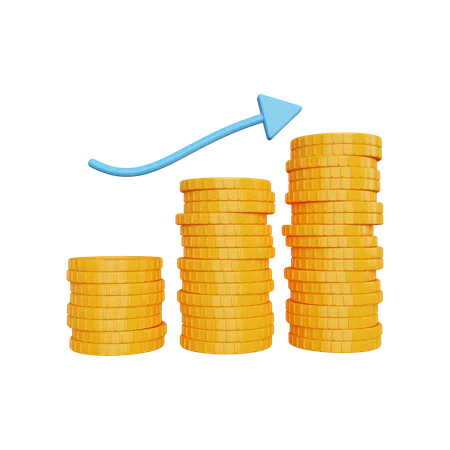 Stock With A Pile Of Coins  3D Illustration