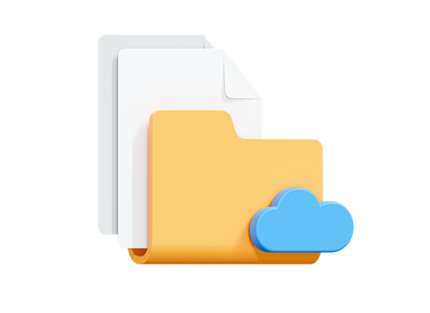 Stockage cloud des dossiers de documents  3D Icon