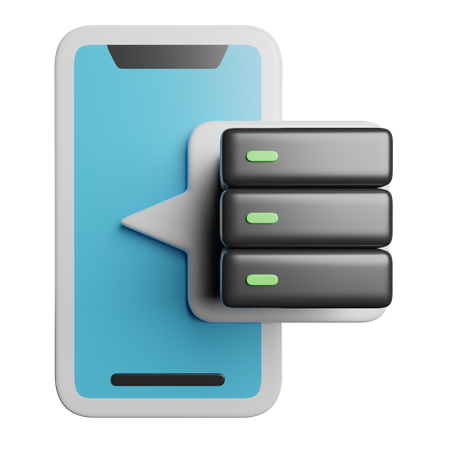 Stockage de données mobiles  3D Icon