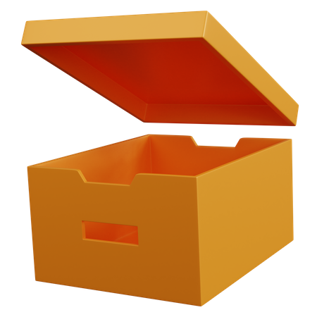 Stockage de fichiers vide avec couvercle ouvert  3D Icon