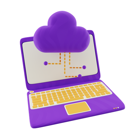 Stockage virtuel et ordinateur portable  3D Icon