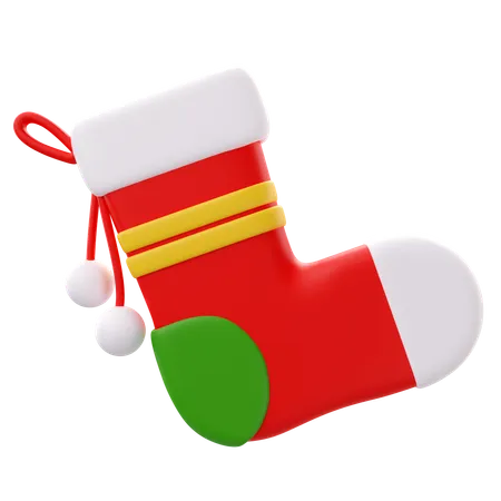 3 D Rendering Of Christmas Stocking Icon 3D Icon
