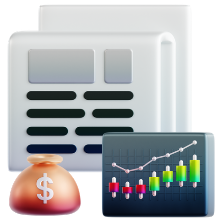 Stockmarket News  3D Icon
